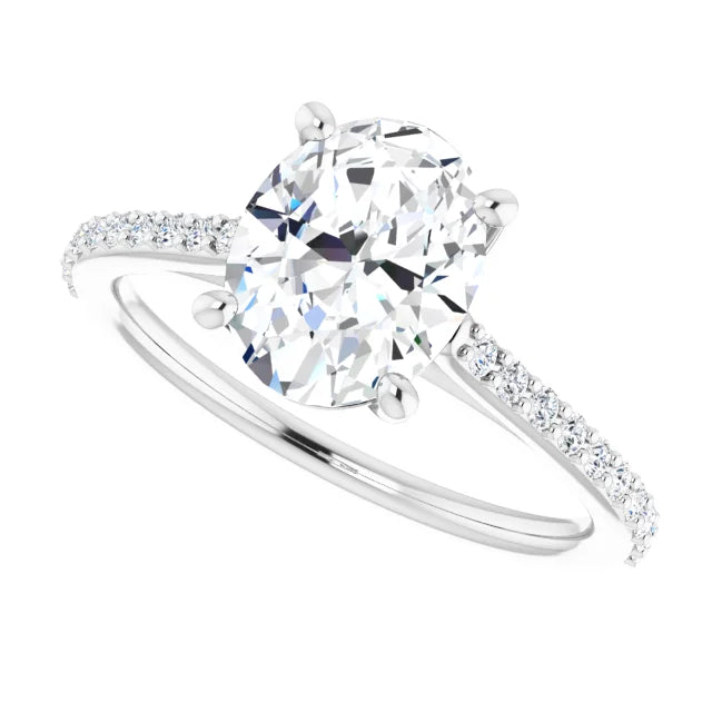 White Gold Oval Engagement Ring