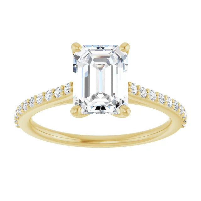 Yellow Gold Emerald Engagement Ring
