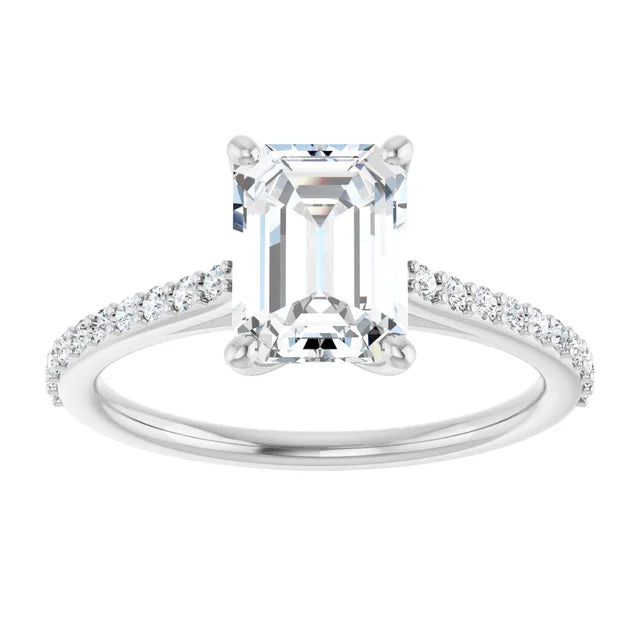 White Gold Emerald Engagement Ring