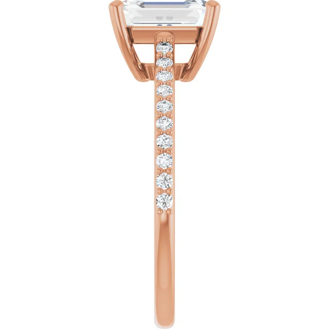 Rose Gold Emerald Engagement Ring