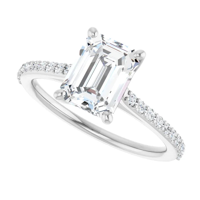 White Gold Emerald Engagement Ring