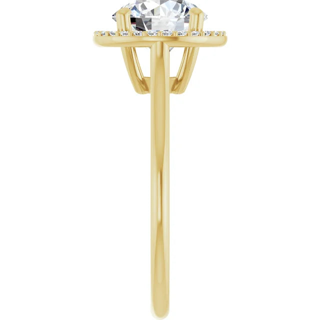 Yellow Round Engagement Ring with Halo