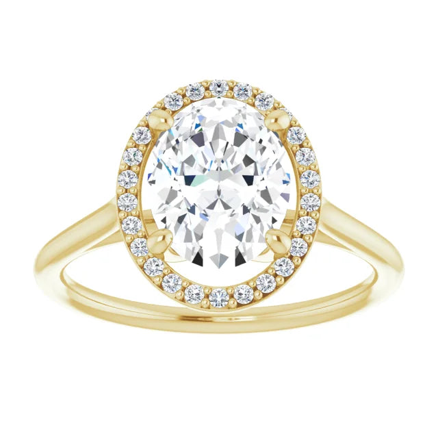 Rose Gold Oval Engagement Ring with Halo