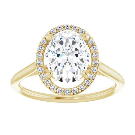 Rose Gold Oval Engagement Ring with Halo