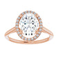 Rose Gold Oval Engagement Ring with Halo