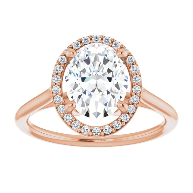 Rose Gold Oval Engagement Ring with Halo