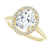Yellow Gold Oval Engagement Ring with Halo