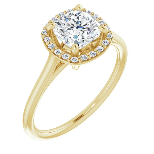 Cushion Engagement Ring with Halo