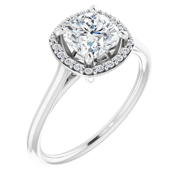 Cushion Engagement Ring with Halo