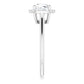 White Gold Cushion Engagement Ring with Halo