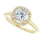 Yellow Gold Cushion Engagement Ring with Halo