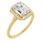 Yellow Gold Emerald Engagement Ring with Halo