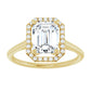 Yellow Gold Emerald Engagement Ring with Halo