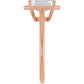 Rose Gold Emerald Engagement Ring with Halo