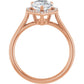 Rose Gold Pear Engagement Ring with Halo