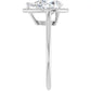 White Gold Pear Engagement Ring with Halo