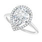 White Gold Pear Engagement Ring with Halo