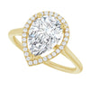 Yellow Gold Pear Engagement Ring with Halo