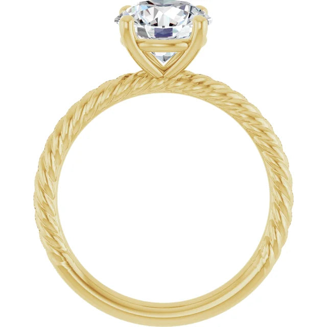 Yellow Gold Round Solitaire Engagement Ring