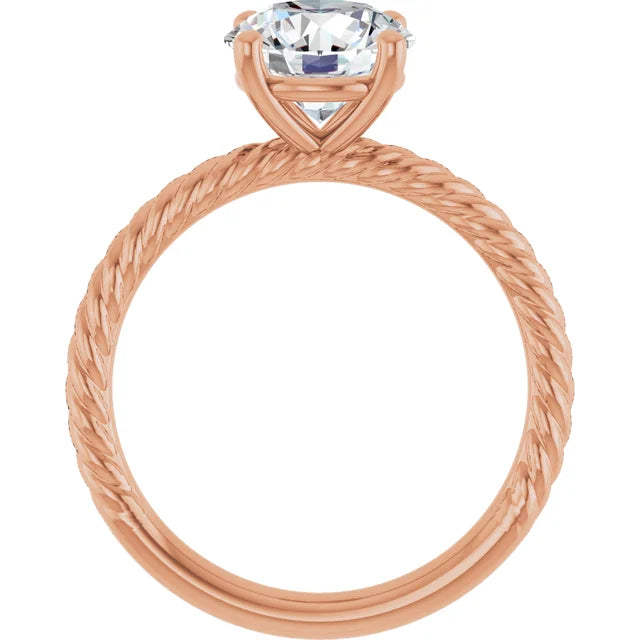 Rose Gold Round Solitaire Engagement Ring