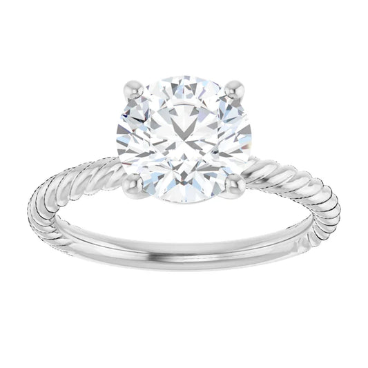 White Gold Round Solitaire Engagement Ring