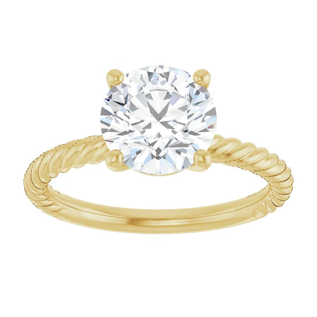 Yellow Gold Round Solitaire Engagement Ring