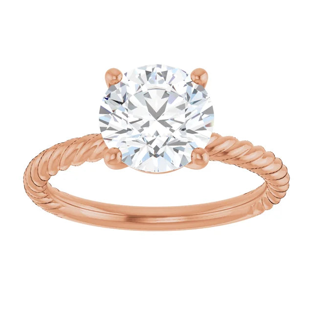 Rose Gold Round Solitaire Engagement Ring