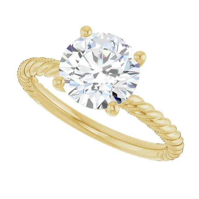 Yellow Gold Round Solitaire Engagement Ring