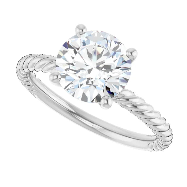 White Gold Round Solitaire Engagement Ring