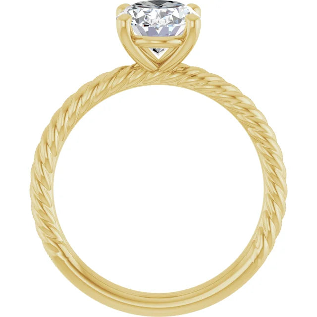 Yellow  Gold Oval Solitaire Engagement Ring