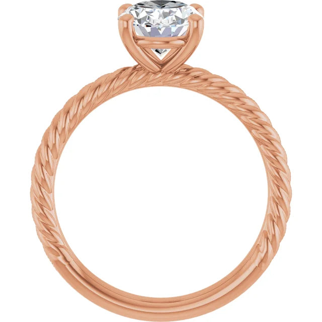 Rose Gold Oval Solitaire Engagement Ring