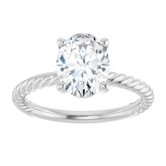 White Gold Oval Solitaire Engagement Ring