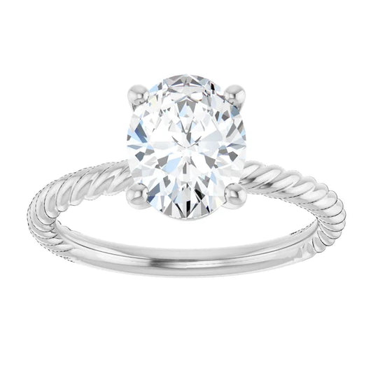 White Gold Oval Solitaire Engagement Ring
