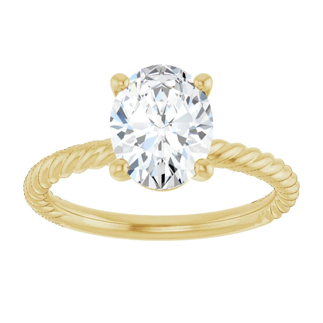 Yellow Gold Oval Solitaire Engagement Ring