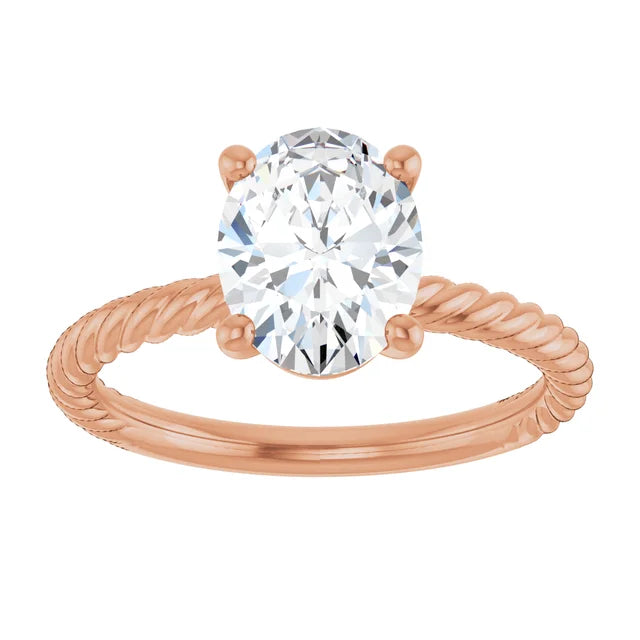 Rose Gold Oval Solitaire Engagement Ring