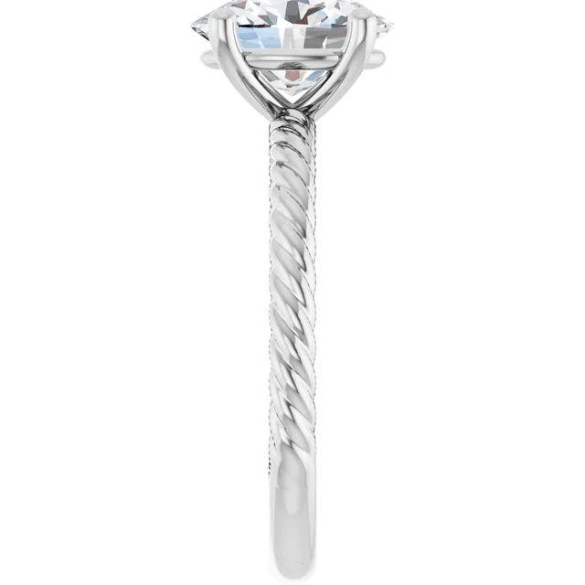 White Gold Oval Solitaire Engagement Ring