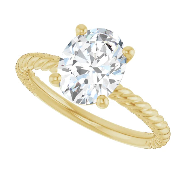 Yellow Gold Oval Solitaire Engagement Ring