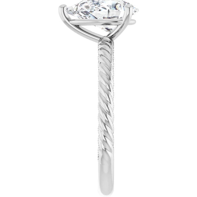 White Gold Pear Solitaire Engagement Ring