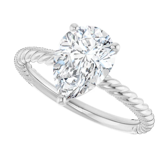 White Gold Pear Solitaire Engagement Ring
