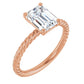 Rose Gold Emerald Solitaire Engagement Ring