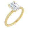 Yellow Gold Emerald Solitaire Engagement Ring