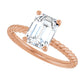 Rose Gold Emerald Solitaire Engagement Ring