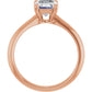 Rose Gold Emerald Solitaire Engagement Ring