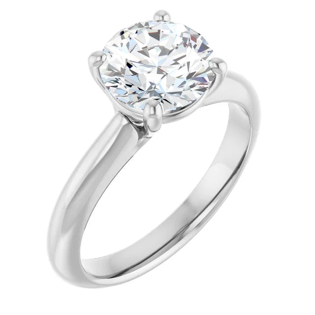 White Gold  Round Solitaire Engagement Ring