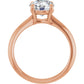 Rose Gold  Round Solitaire Engagement Ring