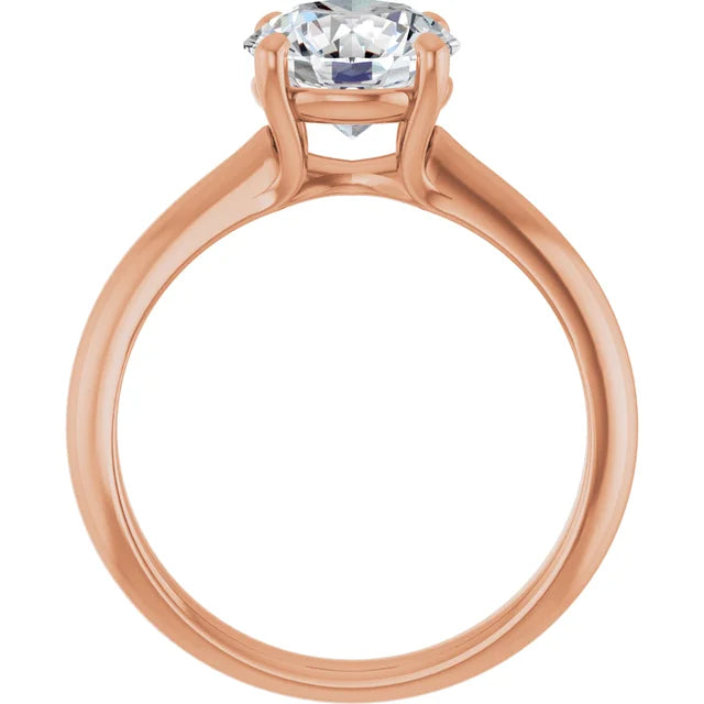 Rose Gold  Round Solitaire Engagement Ring