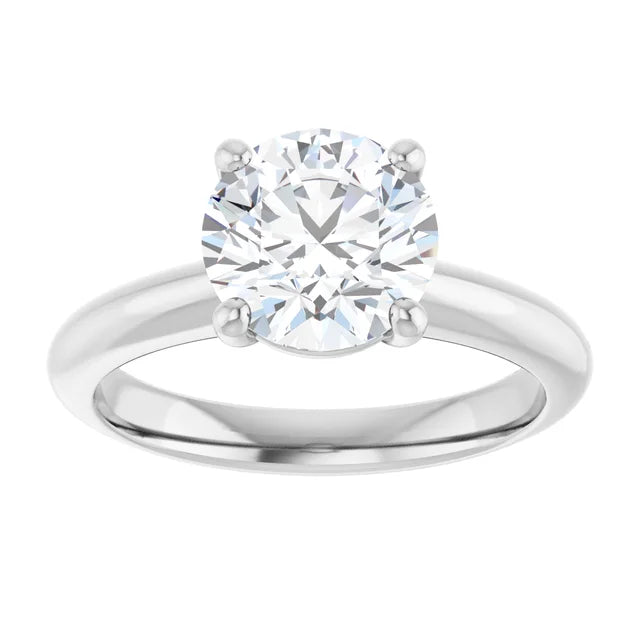 White Gold  Round Solitaire Engagement Ring