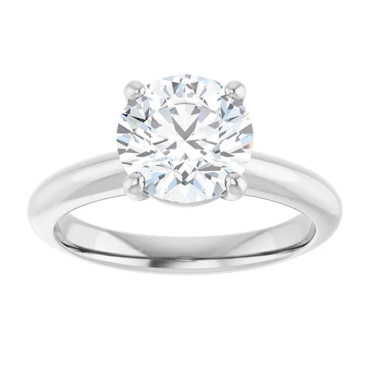 White Gold  Round Solitaire Engagement Ring