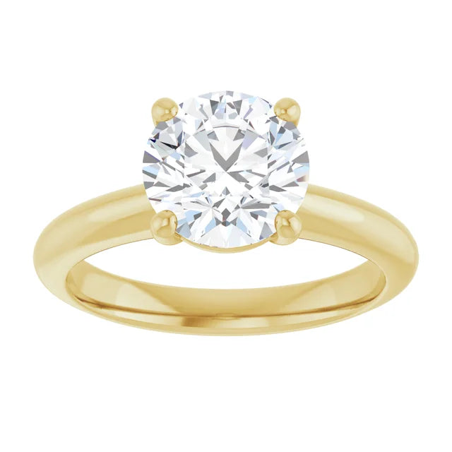 Yellow Gold Round Solitaire Engagement Ring
