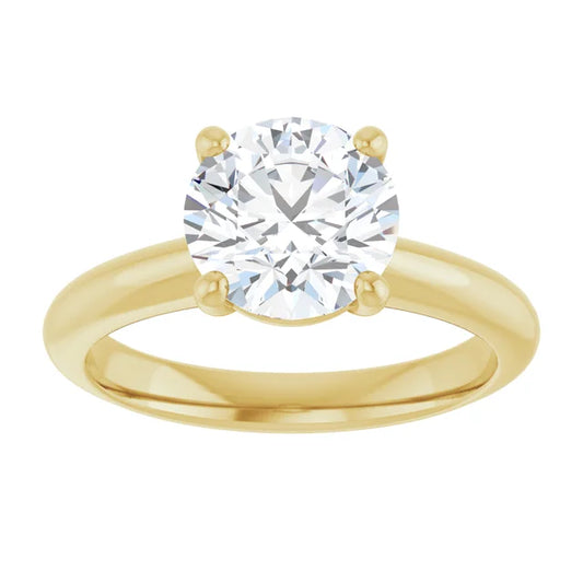 Yellow Gold Round Solitaire Engagement Ring